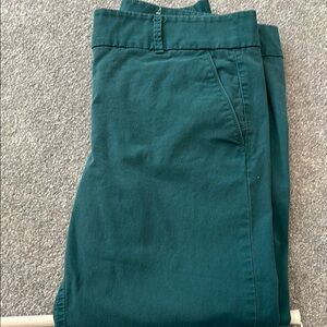 LOFT Green Capris Cotton Twill